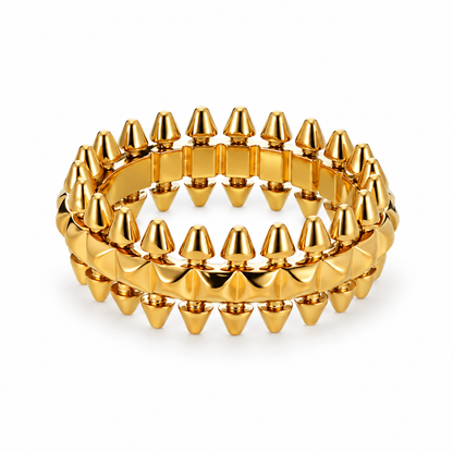 Gold Bullet Color Stainless Steel Geometric Rings